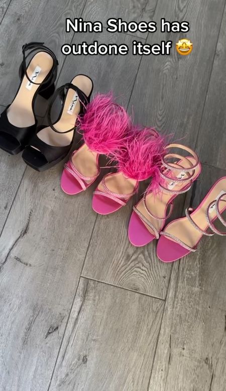 Nina shoes, party shoes, party heels, statement heels, pink heelsC feather heels, shoes under $100, heels under $100, comfortable heels, platform heels, black platforms 