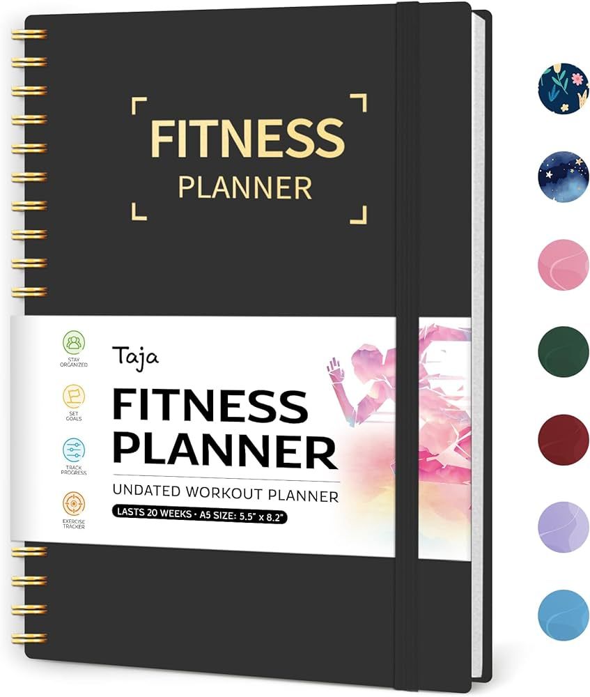 Amazon.com: Fitness Workout Journal for Women & Men, A5(5.5" x 8.2") Workout Log Book Planner for... | Amazon (US)