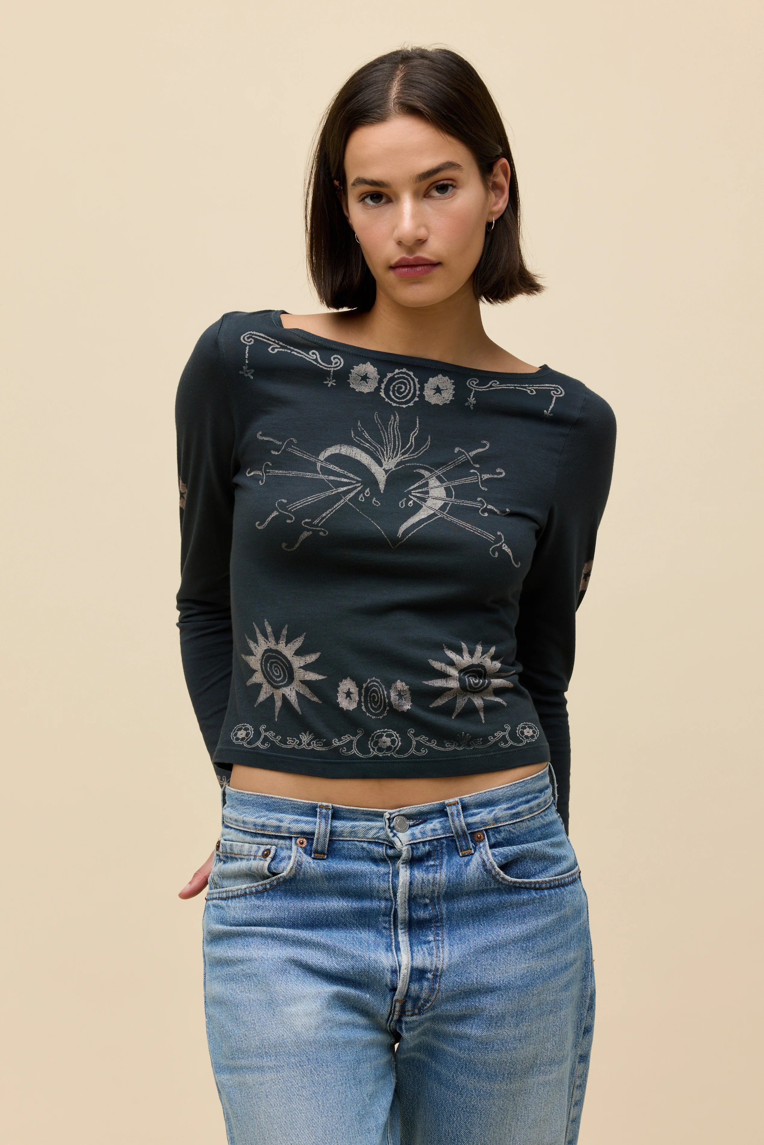 Sacred Heart Boatneck Long Sleeve | Daydreamer