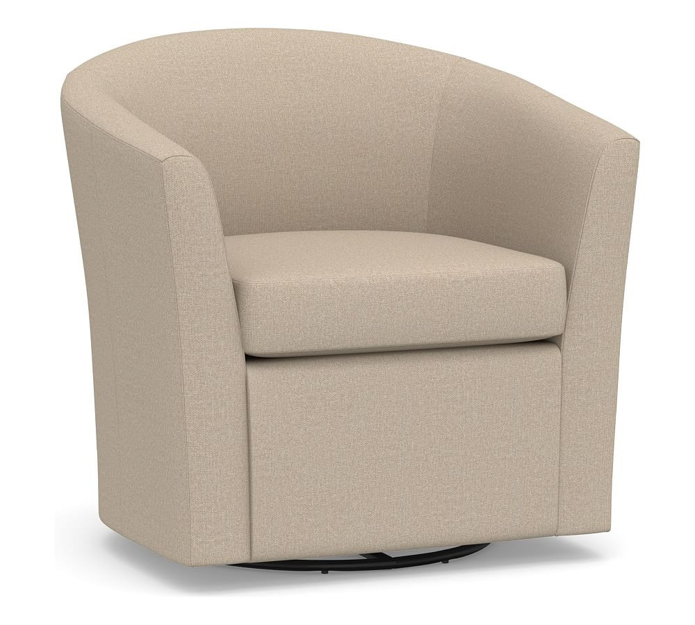 Hyde Upholstered Swivel Armchair | Pottery Barn (US)