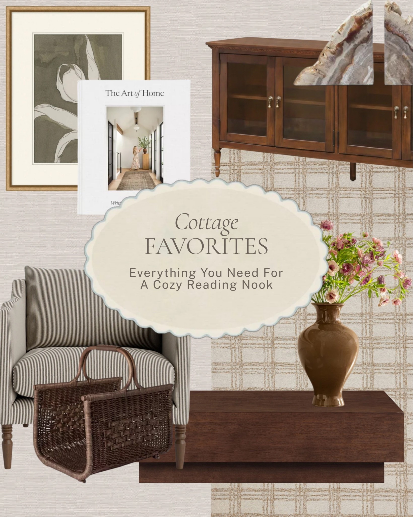 Everything you need for a cozy reading nook. 

A deep, slouchy sofa, a stack of woven baskets for blankets and books, a mirror to open the space up, and just enough layering to make it the spot you actually want to sit down in.

Shop the pieces here! #LTKhome