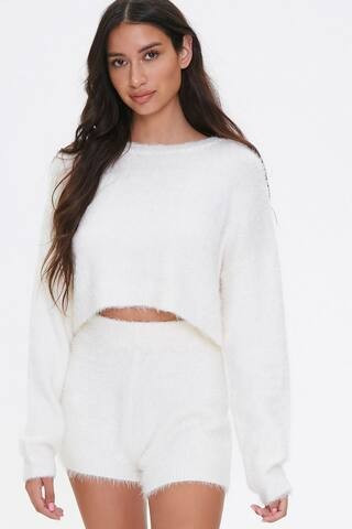 Fuzzy Knit Sweater & Shorts Set | Forever 21 (US)