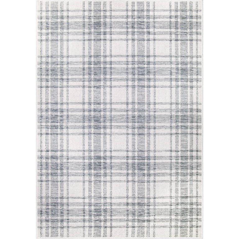 My Texas House Hampshire Plaid Reversible Indoor/ Outdoor Area Rug, Natural Skyview, 8' x 10' | Walmart (US)
