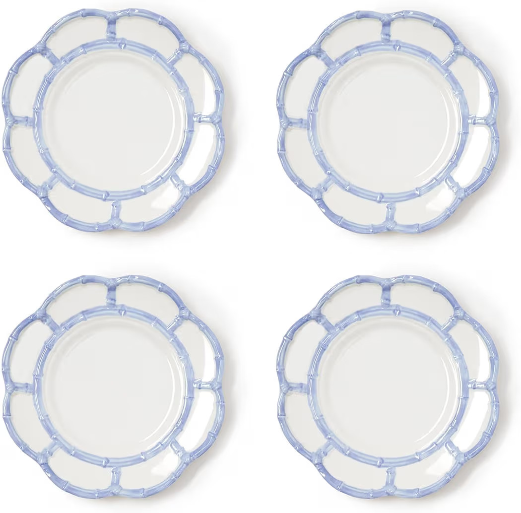 Two's Company French Blue Bamboo Touch Salad Plates, 8.75-Inch, Set of 4 | Amazon (US)