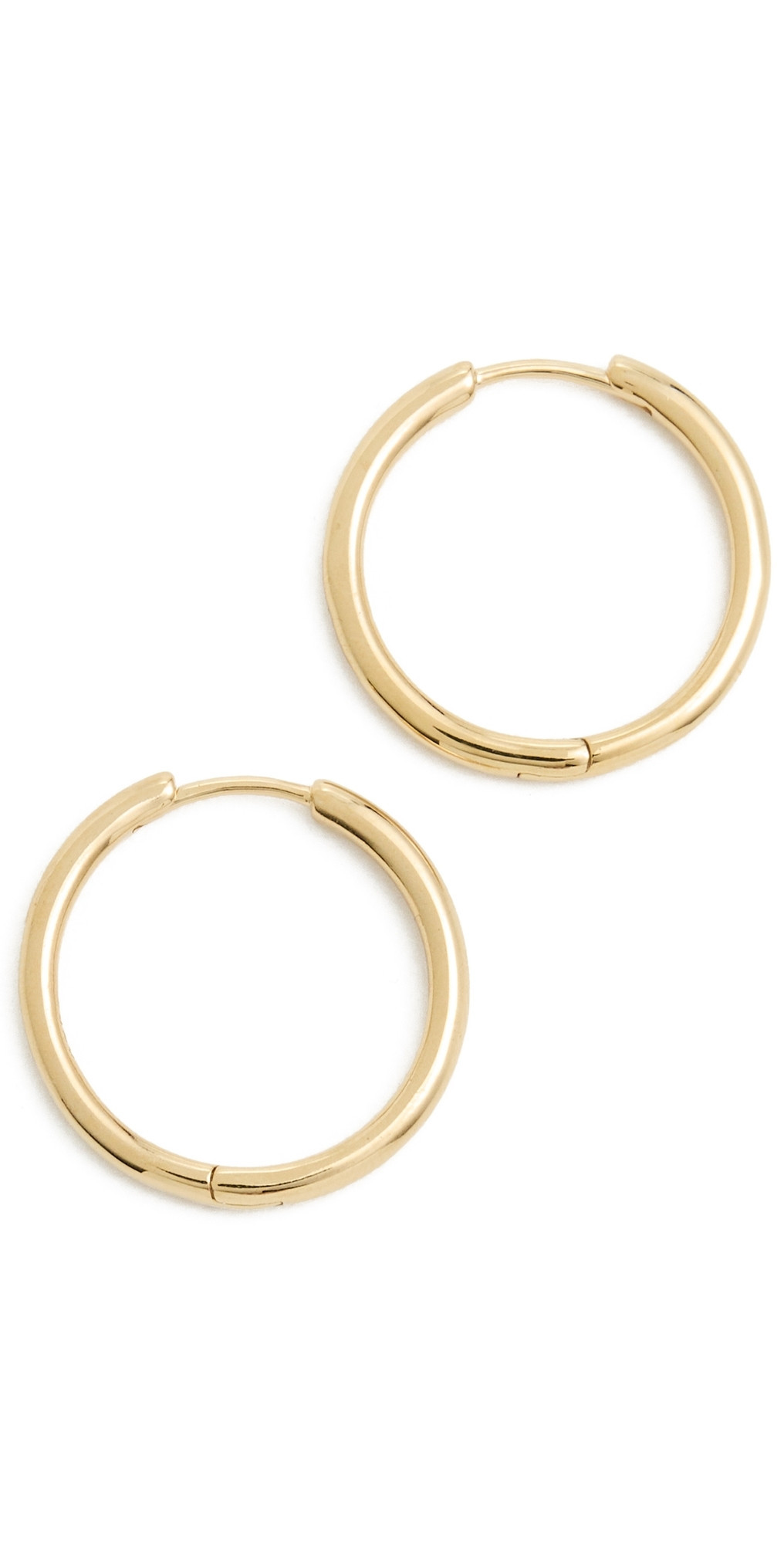 Madewell Demi Skinny Medium Hoop Earrings 14K Gold One Size | Shopbop