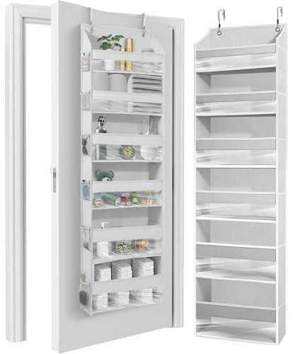 HOMELUX THEORY Over The Door Organizer Hanging - 50lbs Load 6 Large Front & 12 Side Pockets, 1 Pack Over The Door Shoe Organizer, Hanging Closet Organizer For Toys, Diaper, Purse, Sewing (Light Gray) | Amazon (US)