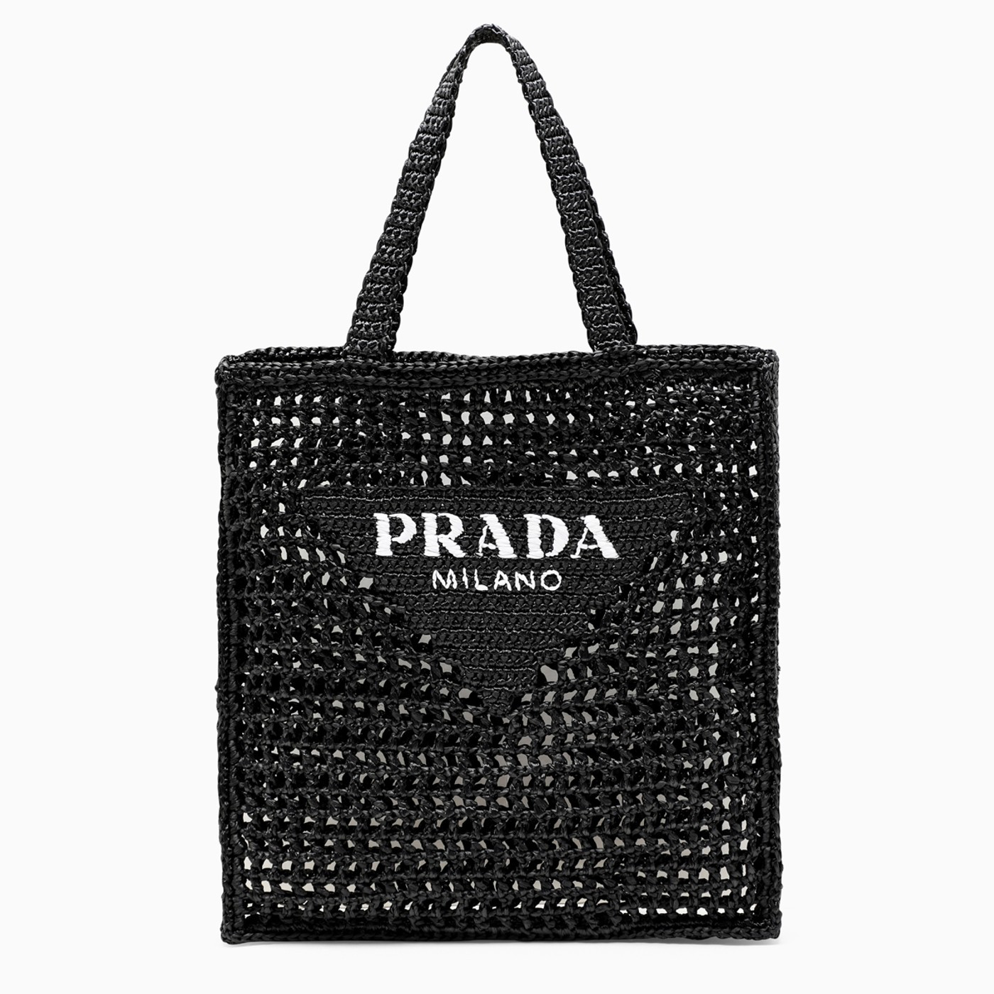 Black logoed crochet tote bag | The Double F