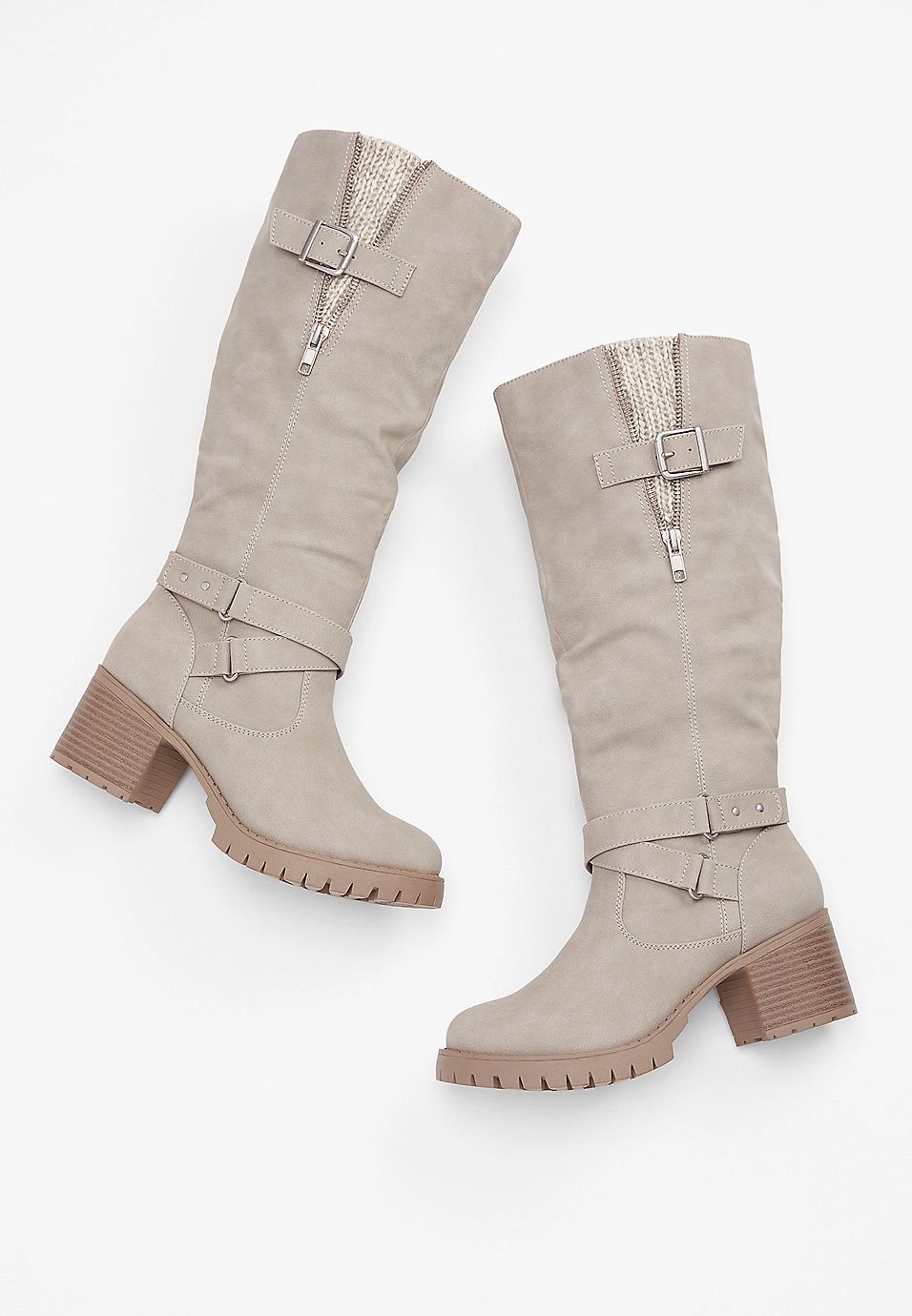 Hope Knit Collar Wide Calf Tall Boot | Maurices