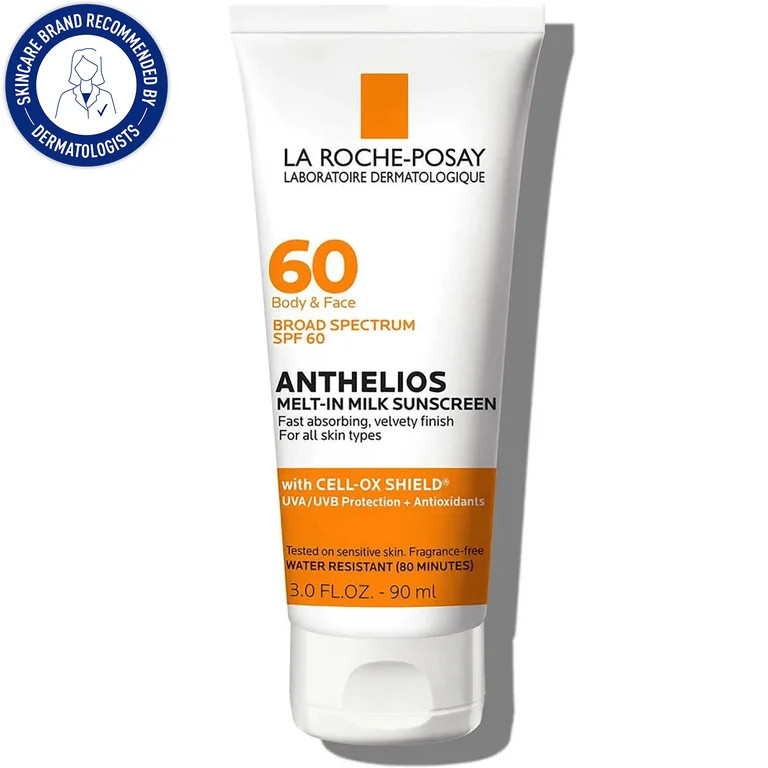 La Roche-Posay Anthelios Melt-In Milk Sunscreen for Face and Body SPF 60, 3.0 fl oz | Walmart (US)