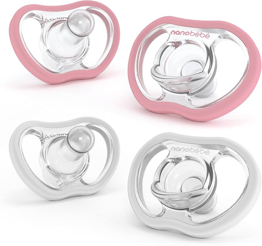 Nanobebe Active Baby Pacifiers 4-36 Months - Orthodontic, Lightweight and Vented, Curves Comforta... | Amazon (US)