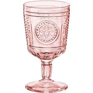 Bormioli Rocco Romantic Stemware Glass, Set of 4, 4 Count (Pack of 1), Cotton Candy | Amazon (US)