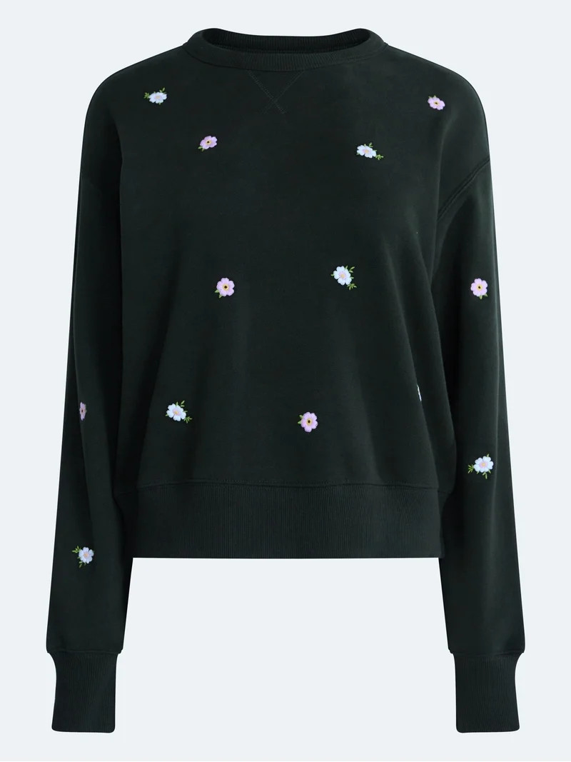 Free Assembly Women's and Women's Plus Embroidered Sweatshirt, Sizes XS-4X | Walmart (US)