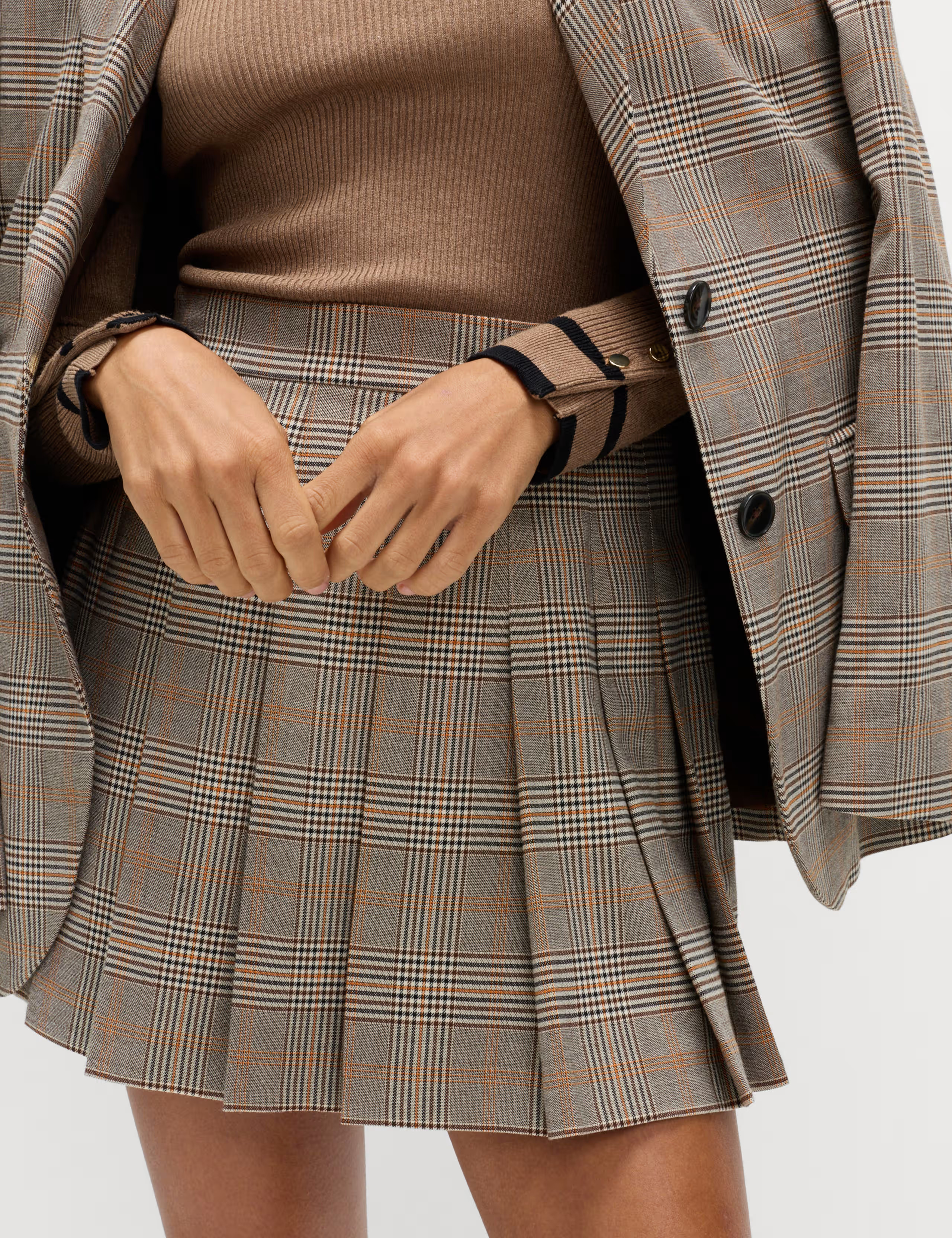 Checked Pleated Mini Skirt | M&S | M&S | Marks & Spencer (UK)