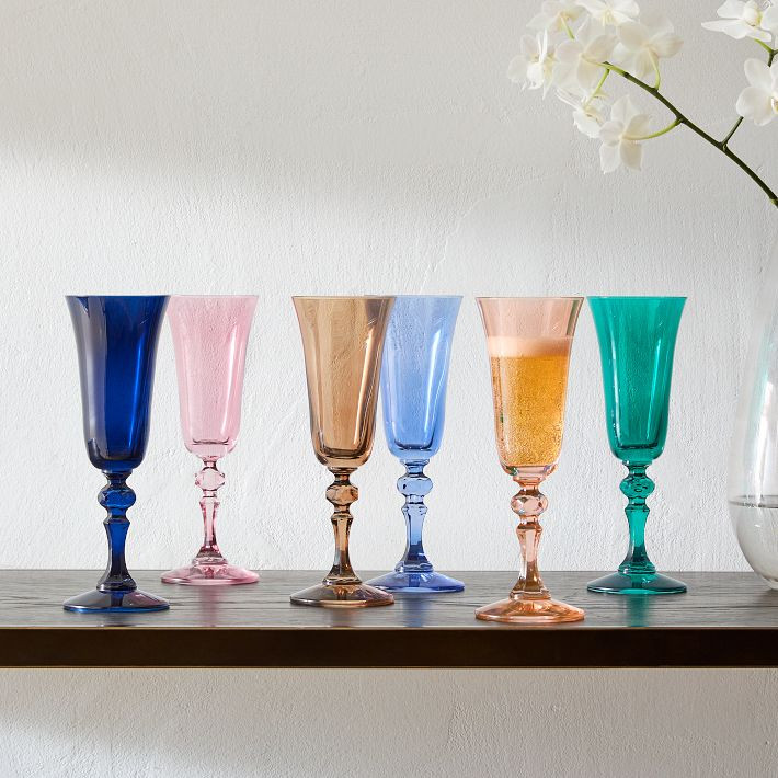 Estelle Colored Glass Regal Flute Glass (Set of 6) | West Elm (US)