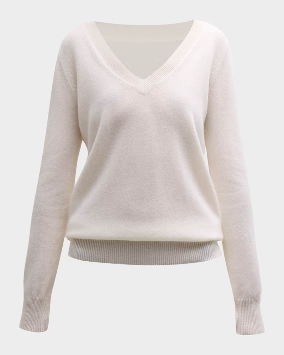 Neiman Marcus Cashmere Collection Cashmere Classic V-Neck Sweater | Neiman Marcus