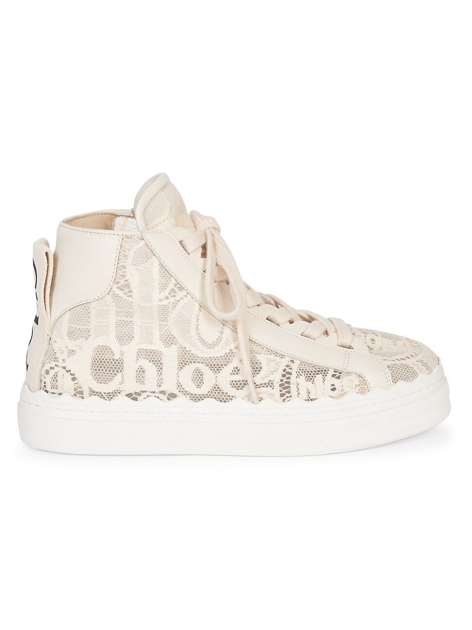 Chloé Women's Lauren Logo Lace Sneakers - Mild Beige - Size 10 | Saks Fifth Avenue