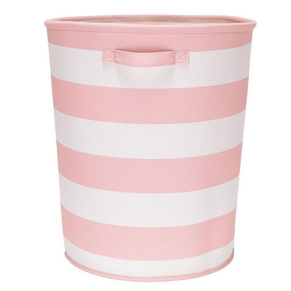 Round Striped Fabric Floor Toy Storage Bin Pink - Pillowfort™ | Target