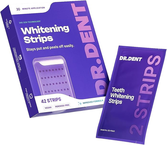 DRDENT Purple Teeth Whitening Strips 21 Treatments - Safe for Enamel - Non Sensitive Teeth Whiten... | Amazon (US)