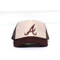 New Handmade Atlanta Braves Hat, Brown/Tan Mesh Trucker Snapback Hat Cap | Unisex Baseball Adult Size | Etsy (US)