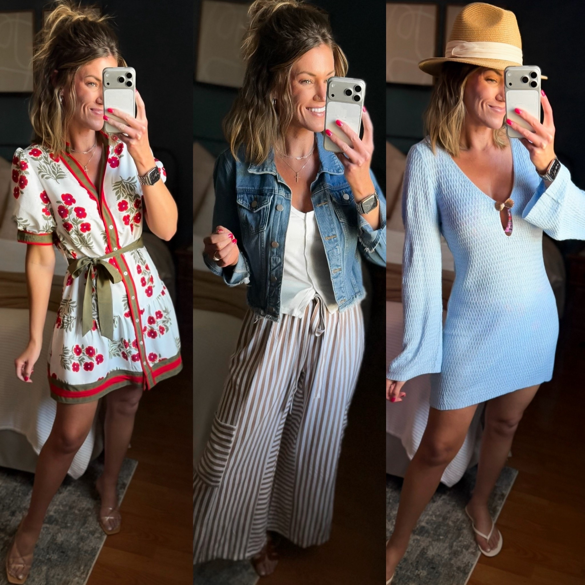 New Spring arrivals from Amazon. 
Dress/ small (cute for Easter) 
Denim jacket/ small
Halter/ medium (would prefer small)
Pants/ medium
Coverup/ medium
Swimsuit/medium

#LTKSeasonal #LTKTravel #LTKSwim