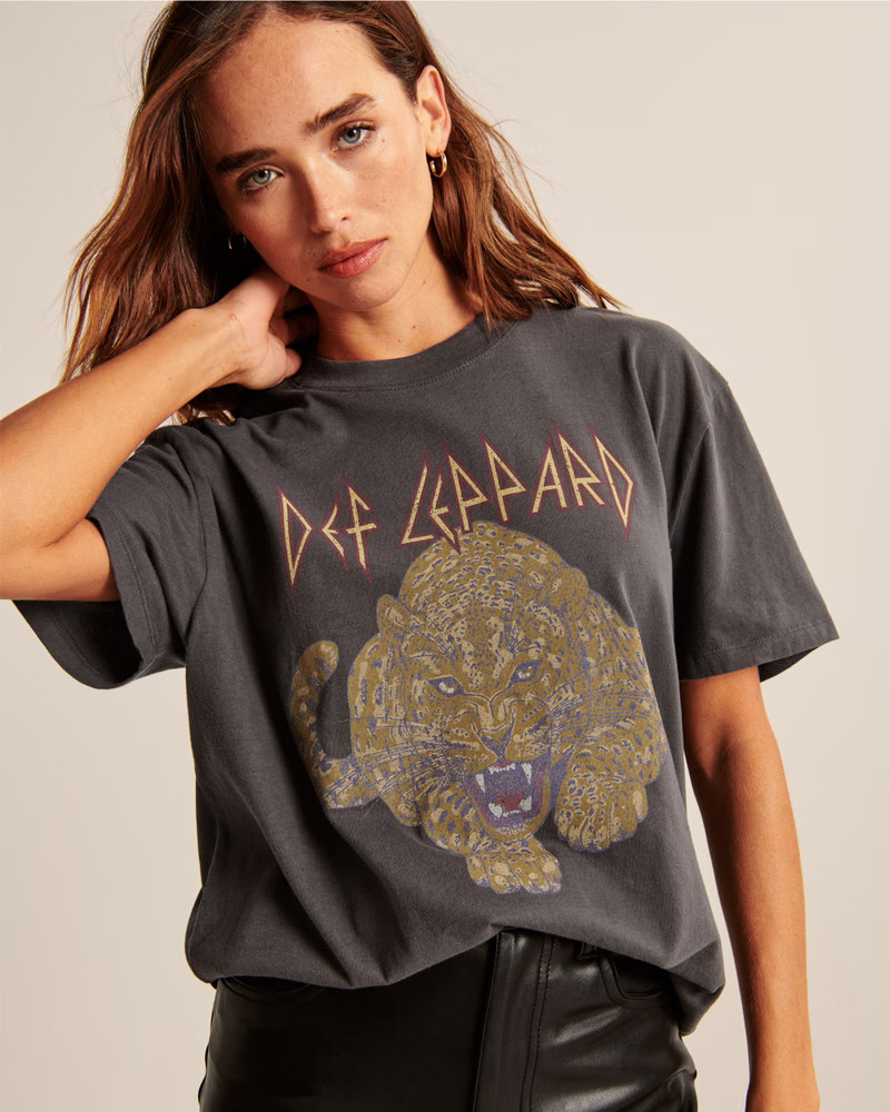 Women's Def Leppard Boyfriend Band Tee | Women's New Arrivals | Abercrombie.com | Abercrombie & Fitch (US)