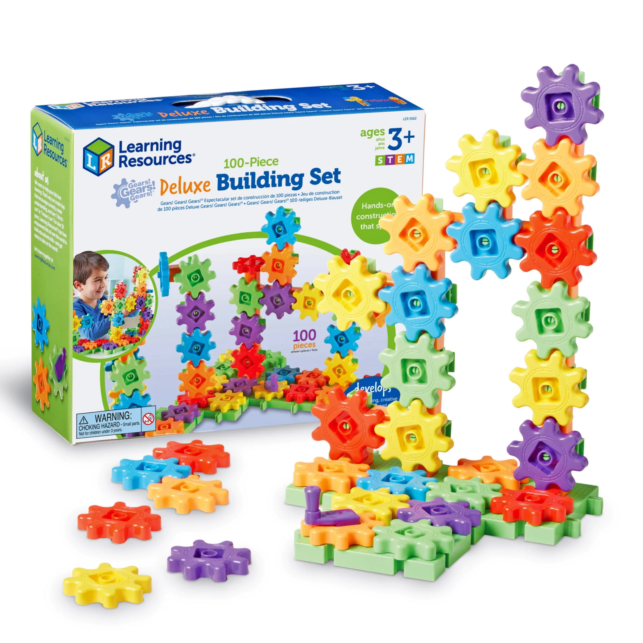 Learning Resources Gears! Gears! Gears! 100 Piece Deluxe Building Set STEM, Ages 3+ - Walmart.com | Walmart (US)