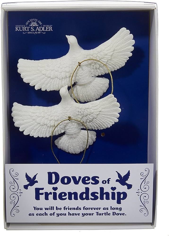 Kurt Adler 4.5" Resin Friendship Dove Ornament Set of 2 | Amazon (US)