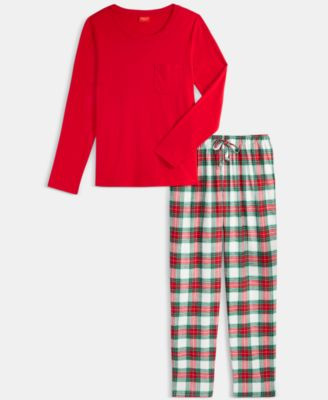 Holiday Lane's Women's Merry Plaid Crew Neck Matching Family Pajamas Set, Created for Macy's - Ma... | Macy's