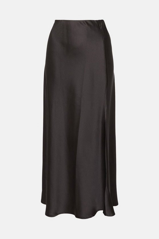 Bias Cut Satin Midi Skirt | Oasis UK & IE