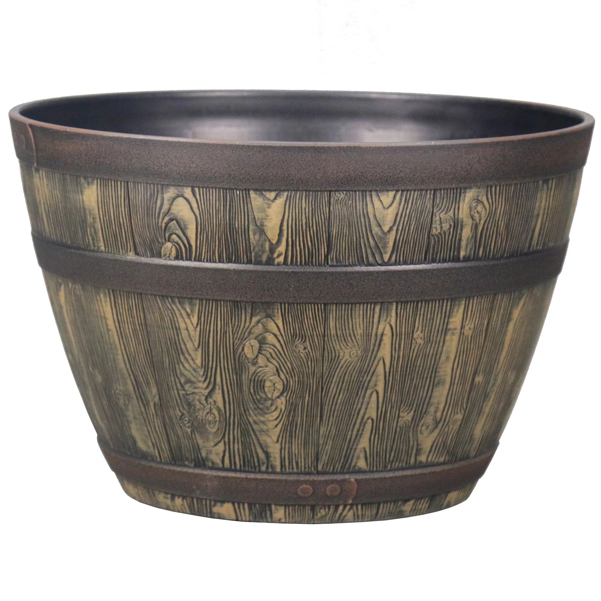 Better Homes & Gardens 20 inch Whiskey Barrel Planter, Recycled Resin | Walmart (US)