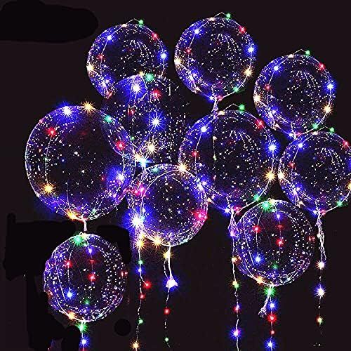 10 PACKS LED Bobo Balloons,Transparent LED Light Up Balloons,Helium Style Glow Bubble Balloons wi... | Amazon (US)