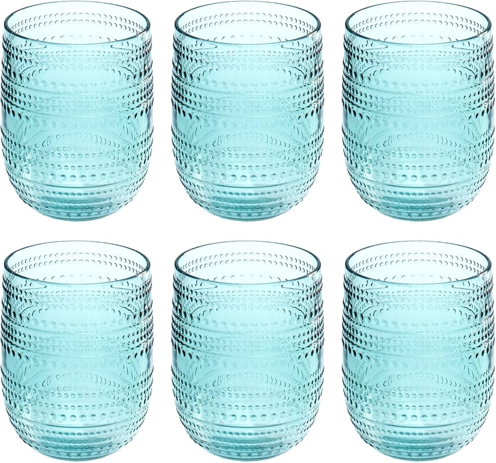 by TarHong Beaded Stemless Wine/Tumbler Drinkware, Indoor/Outdoor, Sea Green, 15 oz., Set of 6 | Amazon (US)
