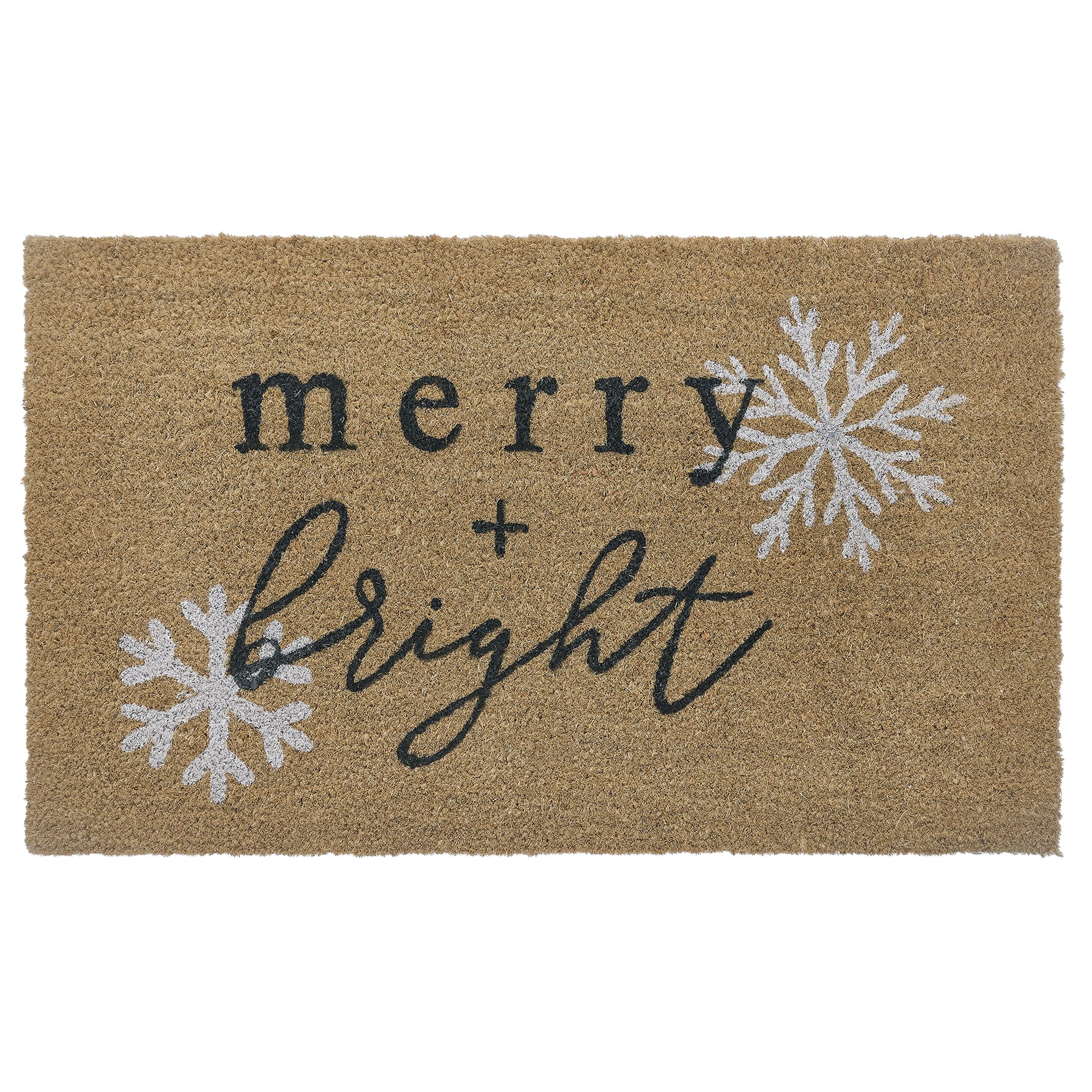 My Texas House Merry and Bright Holiday Coir Outdoor Doormat, 18" x 30" | Walmart (US)