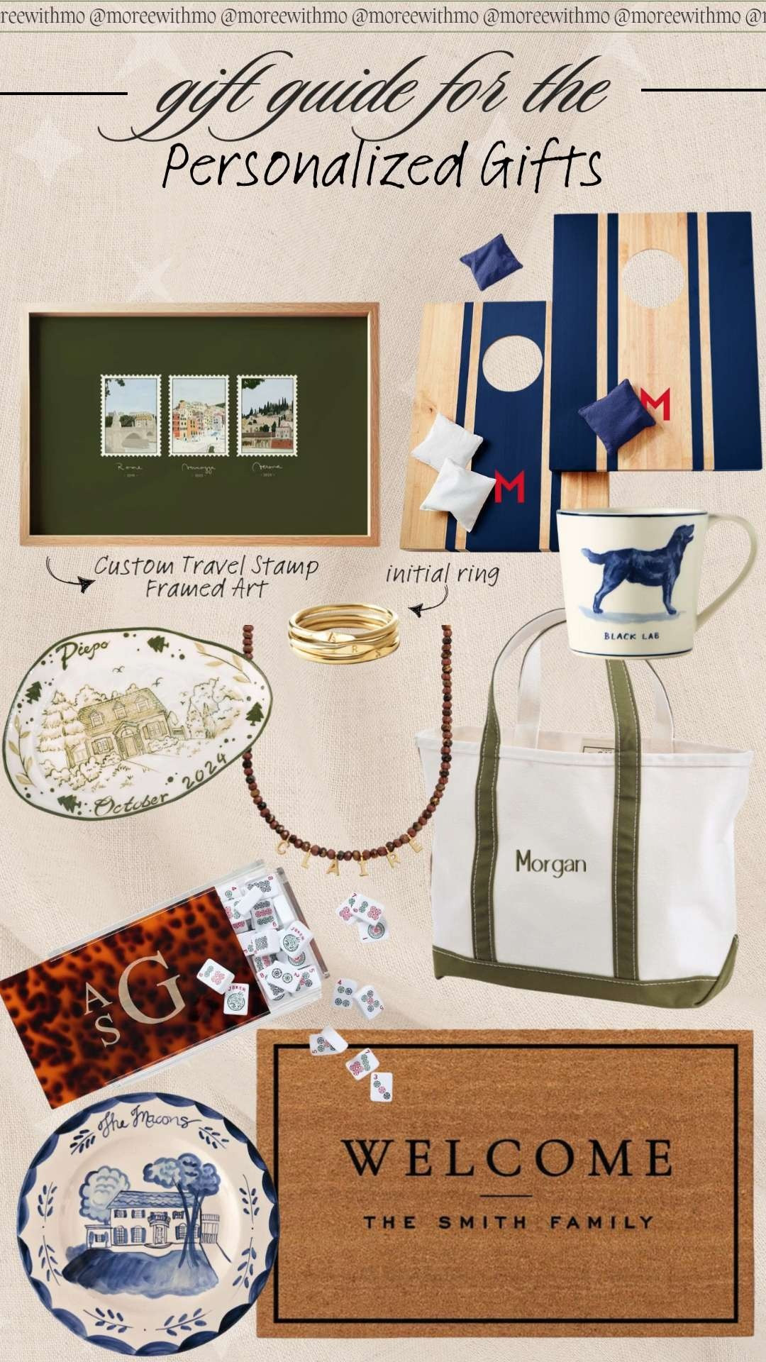 Personalized gifts don't have to be hard to find! 🤩 If you're looking for that perfect, meaningful gift, here's a quick guide with custom cornhole, framed travel art, initial rings, and more!
Gift Guide, Gifts for her, Gifts for in-laws, Gifts for parents, Christmas gifts, Christmas shopping
 

 #LTKGiftGuide #LTKHoliday #LTKHome
