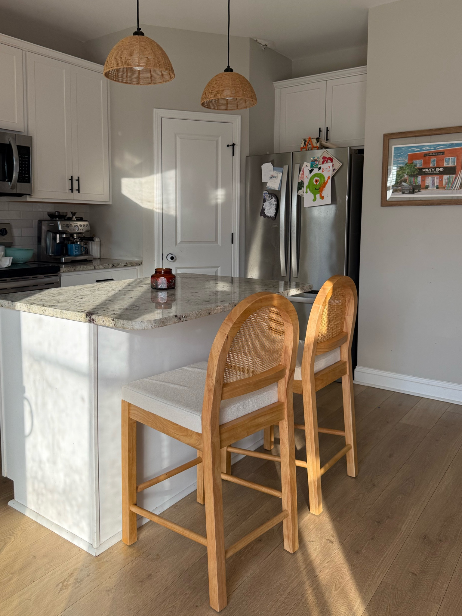 loving our new kitchen barstools🥹 I got warm pine at counter height 

#LTKKids #LTKMidsize #LTKFamily