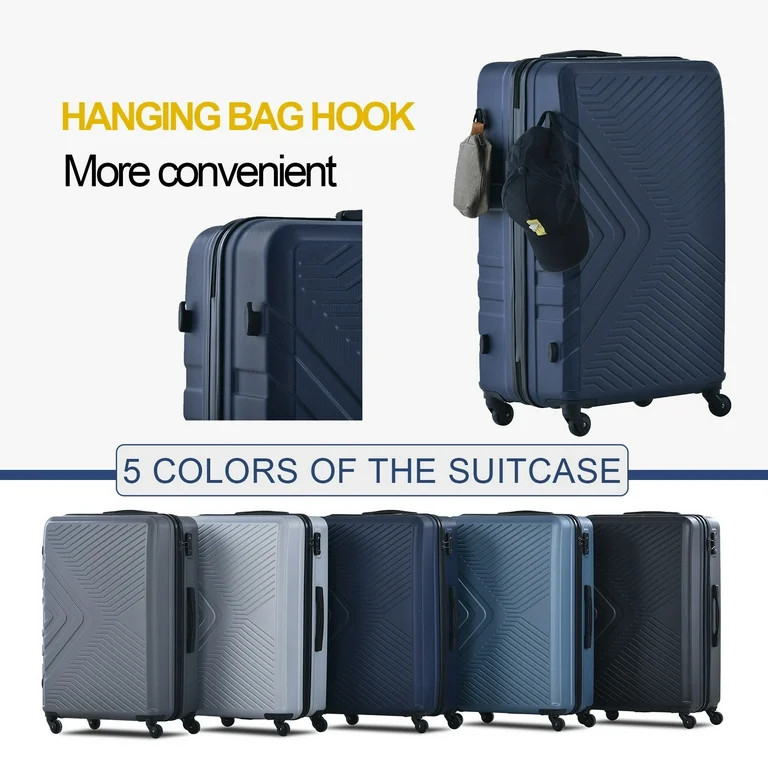 Travelhouse 3 Piece Hardshell Luggage Set Hardside Lightweight Suitcase with TSA Lock Spinner Whe... | Walmart (US)