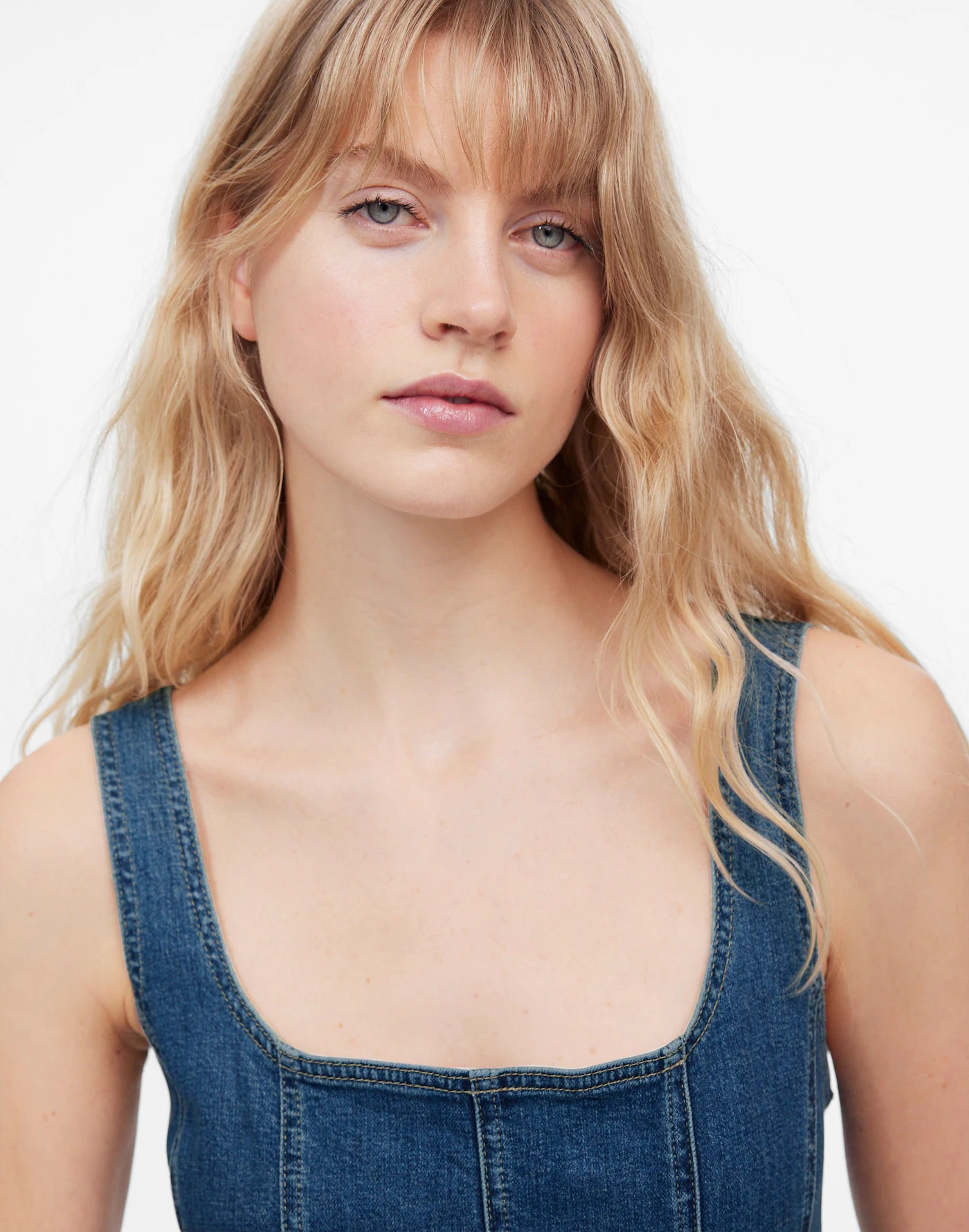 Denim Seamed Flare Midi Dress in Croswell Wash | Madewell | Madewell