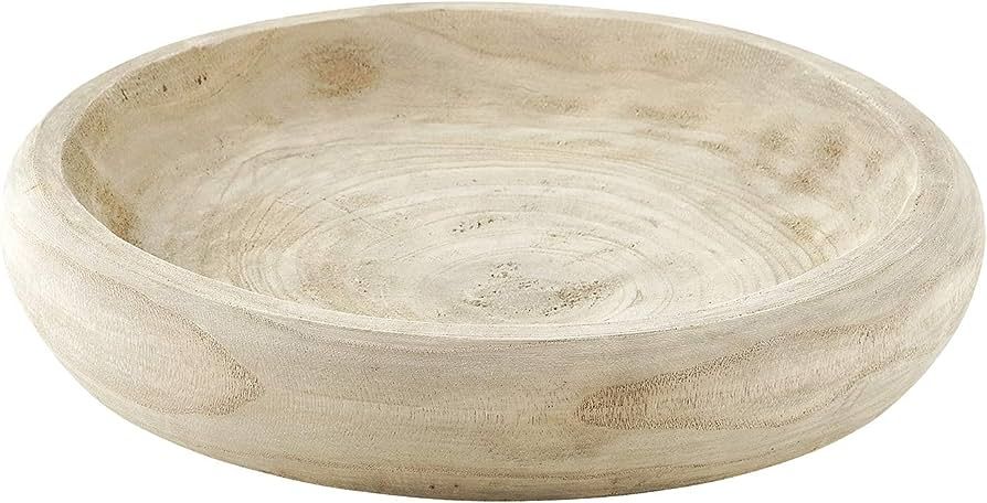 Santa Barbara Design Studio Wood Serving Bowl, Hand Carved Paulownia Wood Fruit Bowl/Wood Decor, 11. | Amazon (US)