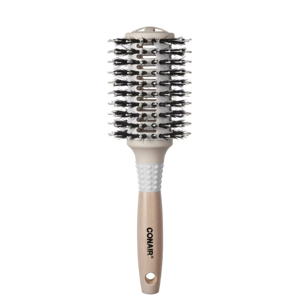 Conair Ceramic Wood Vented Boar Bristle Round Hair Brush: Styling Tool with Large Barrel, Brown, ... | Target