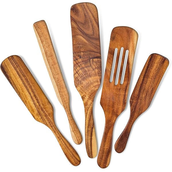 Spurtles Kitchen Tools As Seen on TV - Acacia Wooden Spurtle Set of 5 - Restaurant-Grade Wood Spatul | Amazon (US)