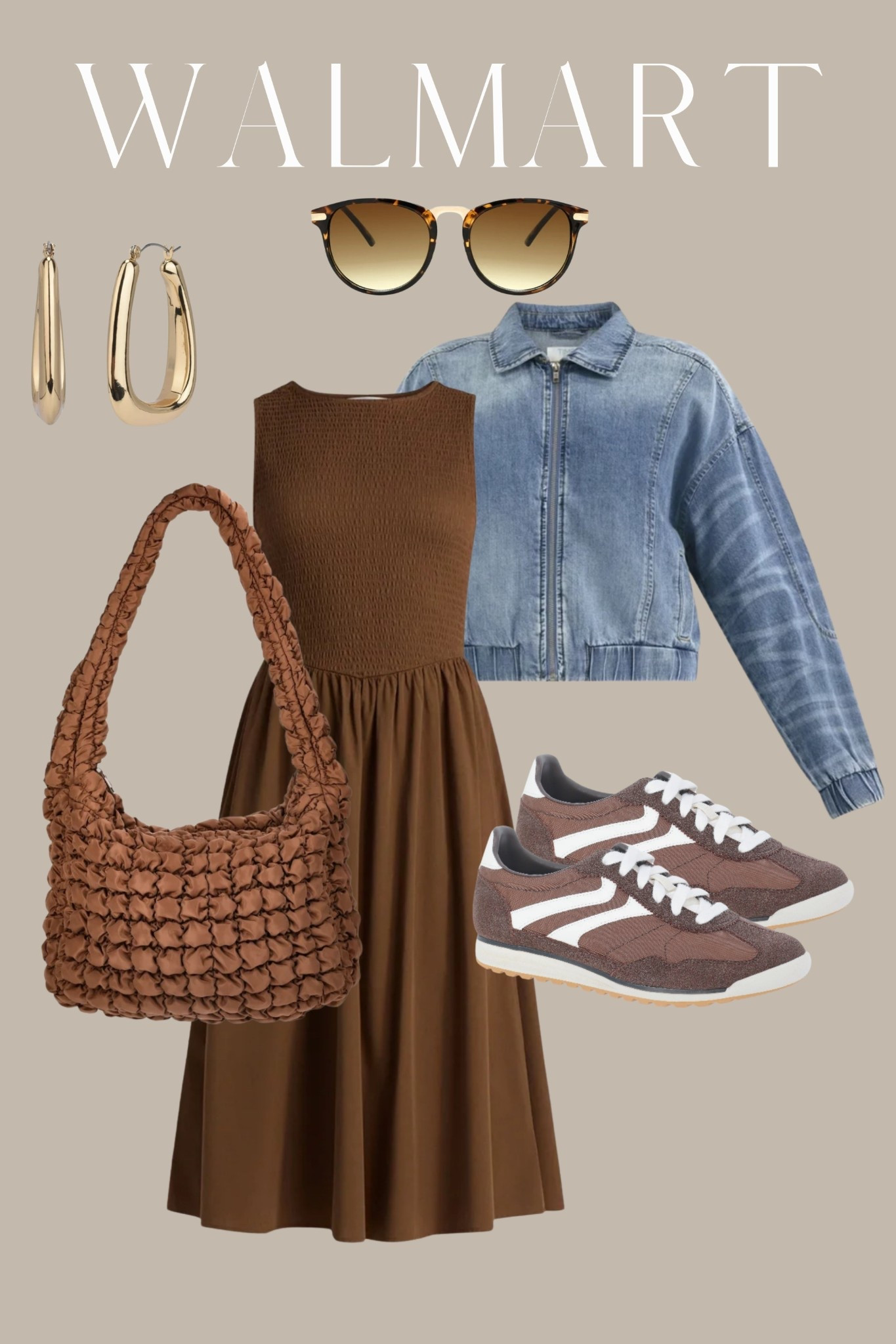 Walmart new arrivals, denim bomber jacket, brown dress, brown sneakers, quilted tote

#LTKSeasonal #LTKStyleTip #LTKFindsUnder50