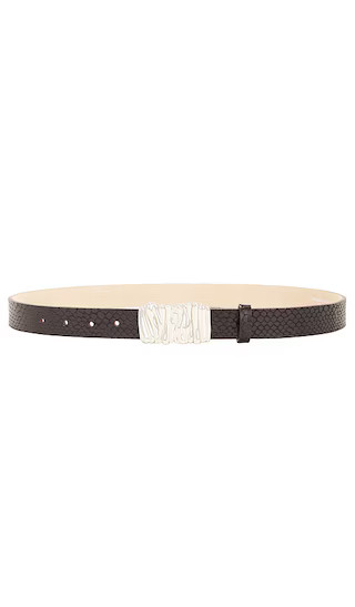 Gaia Croc Belt in Silver & Brown | Revolve Clothing (Global)