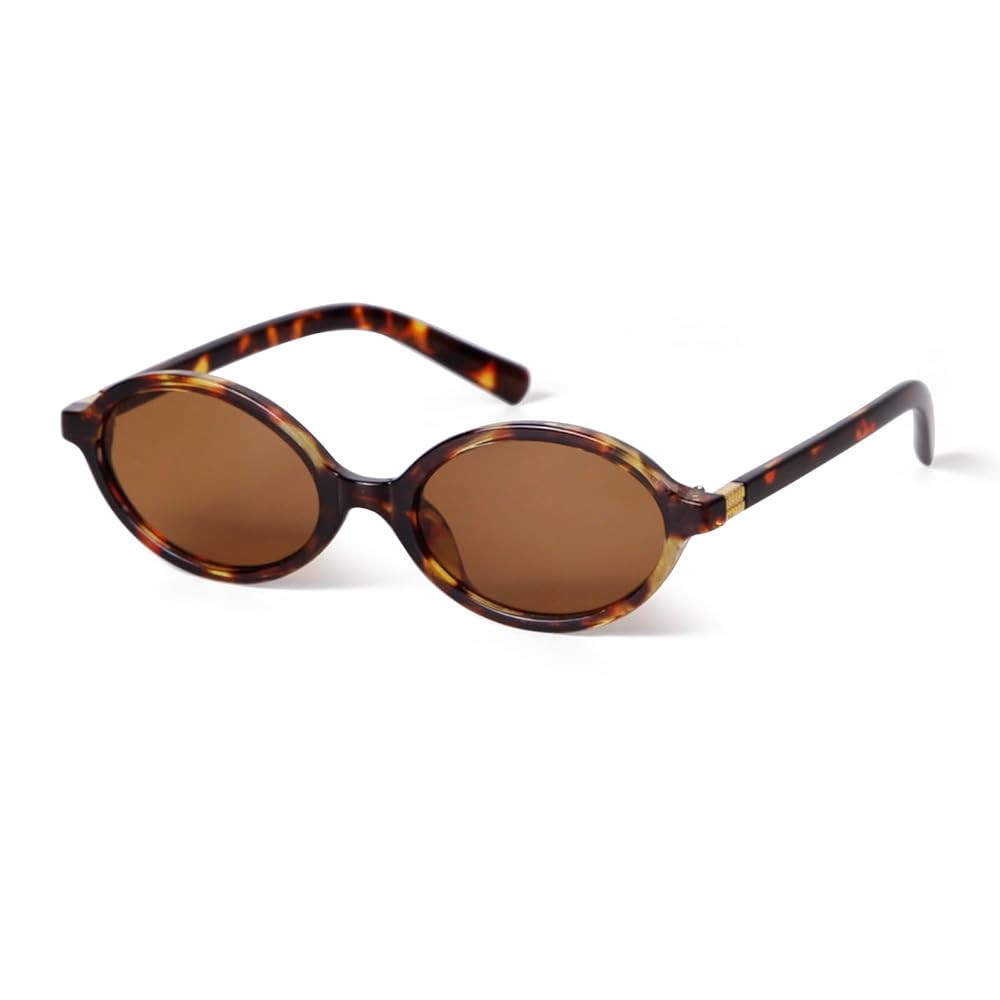 VIA LEECA Retro Oval Sunglasses for Women Cute 90s Small Oval Sun Glasses | Amazon (US)