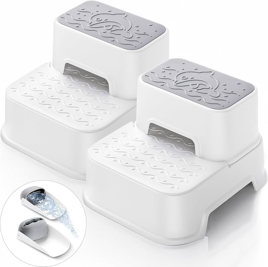 2-Step Stool for Kids - Toddler Anti-Slip Step Stool for Bathroom Sink/Toilet Potty Training/Kitc... | Amazon (US)