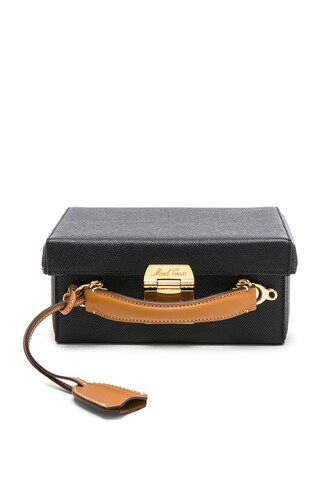 Mark Cross Small Bicolor Saffiano & Smooth Calf Grace Box Bag in Black & Luggage | FWRD 
