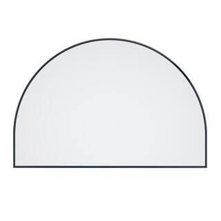 60 in. W x 40 in. H Framed Arched Bathroom Vanity Mirror in Black | The Home Depot