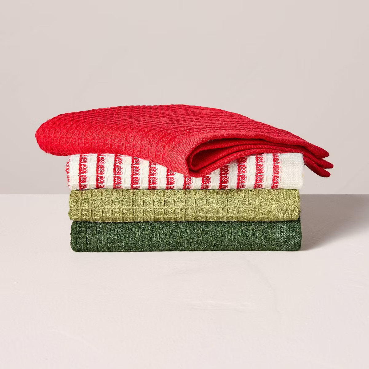 4pk Waffled Cotton Christmas Dishcloth Set - Hearth & Hand™ with Magnolia | Target