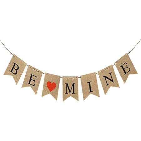 BE Mine Burlap Banner | Valentine's Day Decorations | Valentine's Day Banner | Be Mine Bunting Garla | Amazon (US)