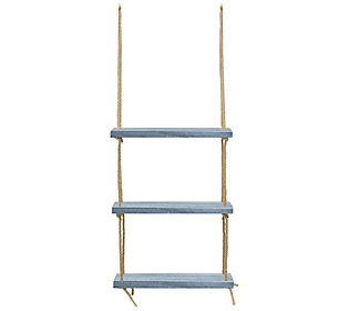 Sorbus Wood Hanging 3-Tier Rustic Wood Swing St orage Shelves | QVC