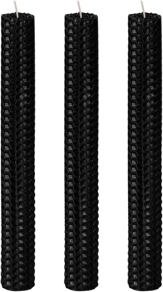 KONNI Black Beeswax Taper Candles, 0.87 inch x 7.87 inch Hand-Rolled, Unscented, Smokeless Beeswa... | Amazon (US)